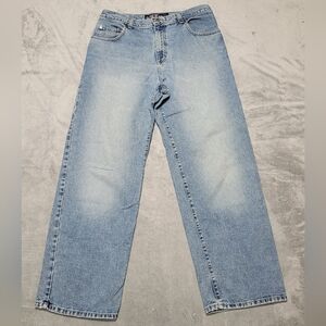 Vintage 90s Quicksilver Co Quickjean Relaxed Wide Leg Straight Mens Jeans 34x32